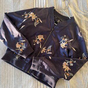 AQUA Bloomingdales Embroidered Floral Bomber